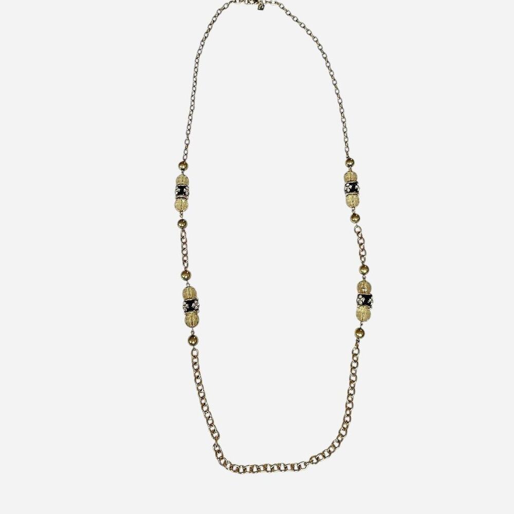 Gold and black beaded necklace